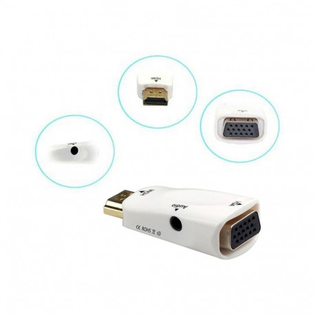 PremiumCord HDMI to VGA converter with audio, white color