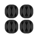 goobay 3 slot Cable guide for the deskfor clean storage; 4pcs per Set (black)