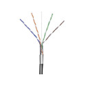 goobay TP Cable 4x2,solid F/UTP Cat5e AWG24, 100m, black, outdoor