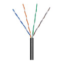 goobay TP Cable 4x2,solid UTP Cat5e AWG24, 100m, black, outdoor