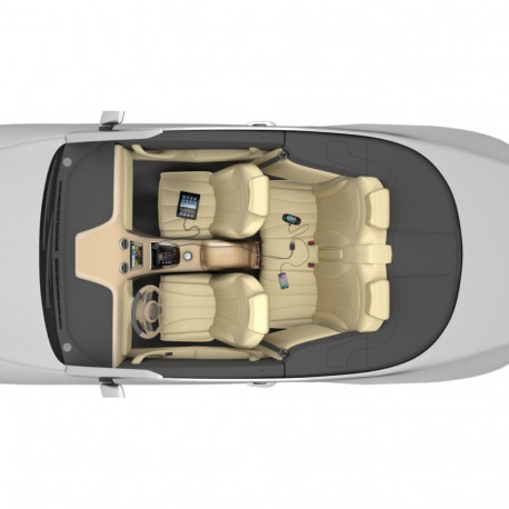 goobay Quad USB 9.6 A car chargercharges four tablets/smartphones via a cigarette lighter