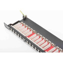 DIGITUS Patch panel, Cat6 19" 24xSTP RJ45, 0.5U, black