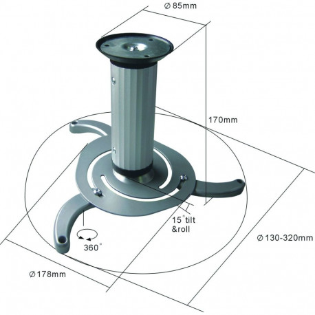 Beamerflex silverwith variable ceiling level