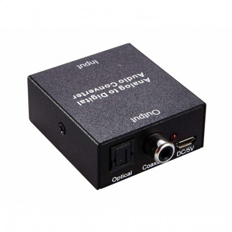 Analog to digital SPDIF a Toslink  audio-converter incl. power supply