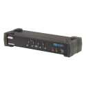 ATEN 4-port DVI KVMP USB, usb hub, audio 2.1, cables, 3D vision ready