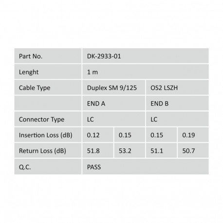 DIGITUS Fiber Optic Patch Cord, LC to LC Singlemode 09/125 µ, Duplex Length 10m