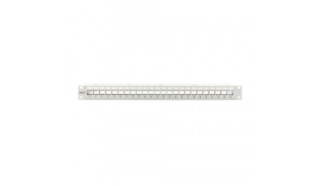 DIGITUS Patch Panel, Blank, 24 Port, Unit Heigth, with blanck panel, grey color 7035 Color grey RAL 