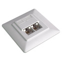 Outlet 2xRJ45 flush, STP Cat5e Shielded