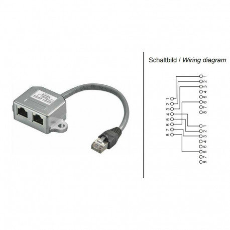 PremiumCord Modular RJ45 distributor 2 ports 10/100Base T