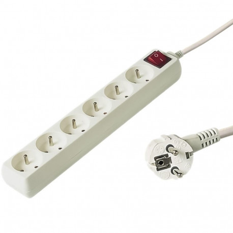 PremiumCord Power Strip 230V 5m 6 outlets, power switch