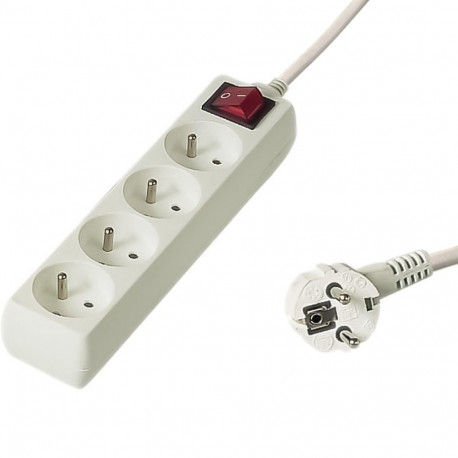 PremiumCord Power Strip 230V 3m 4 outlets, power switch