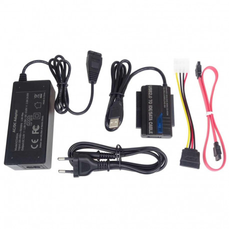 PremiumCord USB 2.0 - IDE + SATA adapter with cables and power adapter