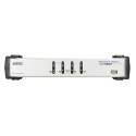 ATEN 4-port Dual View KVM USB, usb hub, audio, 1.2m cables