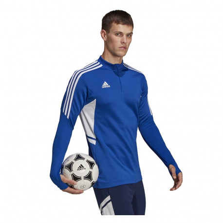 Adidas meeste treeningpluus Condivo 22 Training 1/2 zip HA6271 L, sinine-valge