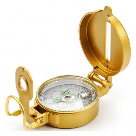 Meteor kompass 8191/71001 ümmargune metallist, kuldne