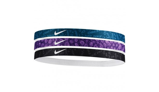 Opaski na włosy Nike Headbands 3 szt. czarna, fioletowa, niebieska N0002560428OS
