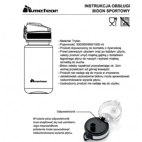 Meteor joogipudel 55862 1000ml, tumeroheline