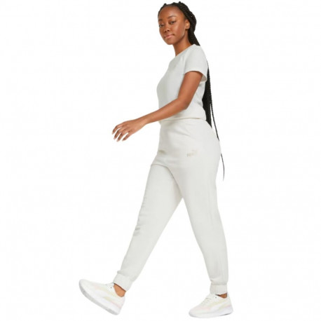 Spodnie damskie Puma ESS+ Embroidery High-Waist Pants FL kremowe 670007 99 M