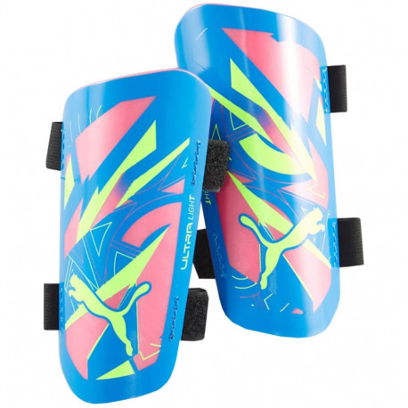Ochraniacze piłkarskie Puma Ultra Light Energy Strap Ultra niebiesko-żółte 30892 01 L