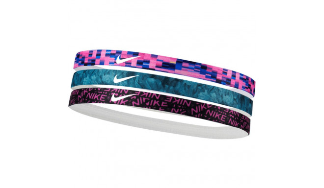 Opaski na włosy Nike Printed 3 szt. różowa, niebieska, czarna N0002560608OS