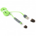 Platinet kaabel USB - microUSB/Lightning 1m, roheline (42872) (avatud pakend)