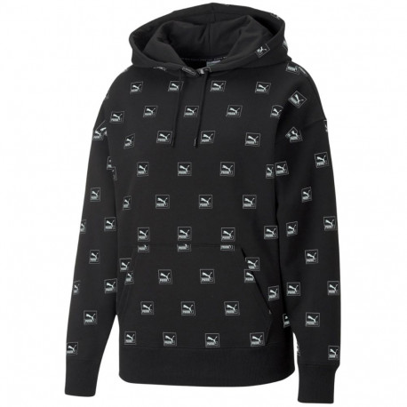 Puma naiste kapuutsiga pusa Brand Love AOP Hoodie FL 535706 01 L, must