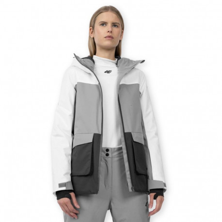 Kurtka narciarska damska 4F biały H4Z22 KUDN005 10S S