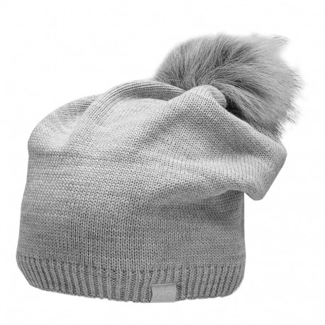 Czapka damska 4F chłodny jasny szary melanż H4Z22 CAD009 27M