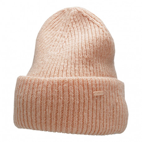 4F naiste müts H4Z22 CAD005 64M S, lõheroosa melanž