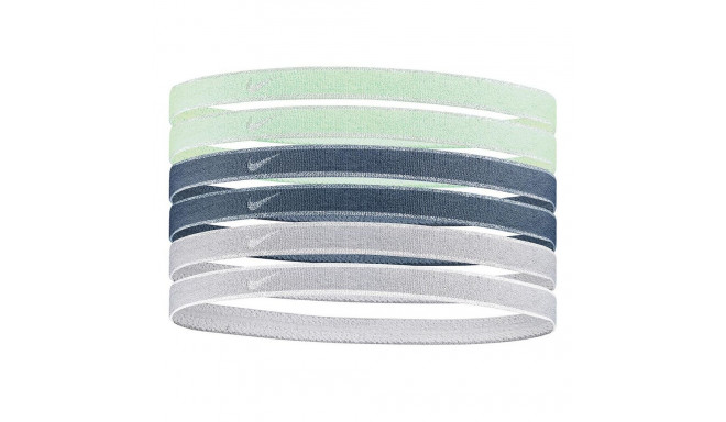 Opaski na włosy Nike Swoosh Sport Headbands 6 szt. miętowe, niebieskie, szare N1002008316OS