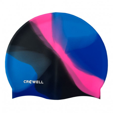 Czepek pływacki silikonowy Crowell Multi Flame niebiesko-różowo-czarny kol.17