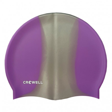 Crowell ujumismüts Multi Flame silikoonist, lilla-hõbedane kol.15