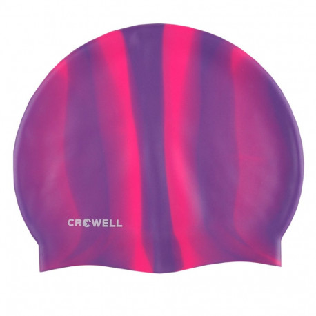 Crowell ujumismüts Multi Flame silikoonist, lilla-roosa kol.05