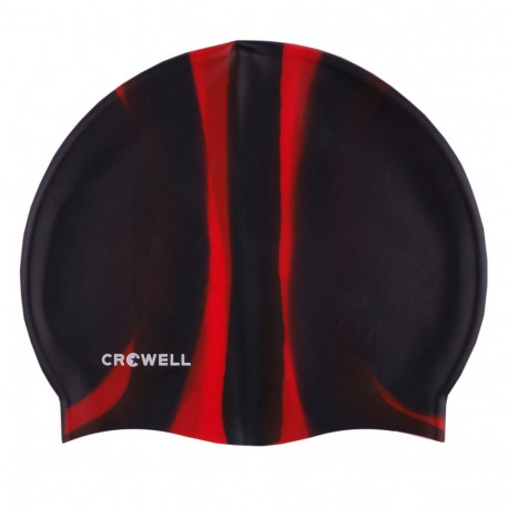 Czepek pływacki silikonowy Crowell Multi Flame czarno-czerwony kol.02