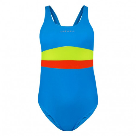 Kostium kąpielowy dla dziewczynki Crowell Swan kol.03 niebiesko-zielono-pomarańczowy  146cm