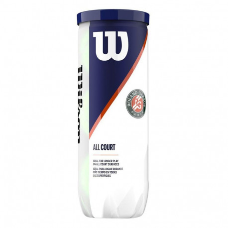 Wilson tennispallid WRT126400 Roland Garros kõikidele katetele 3tk., kollased