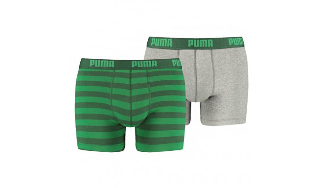 Bokserki męskie Puma Stripe 1515 Boxer 2P zielone szare 591015001 327 S