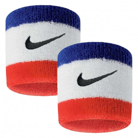 Frotki na nadgarstek Nike Swoosh niebiesko-biało-czerwone 2 szt. N0001565620