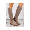 S.Barski W OLI245 beige suede boots (36)