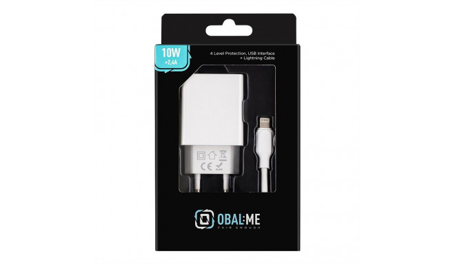OBAL:ME Wall Charger USB-A 10W + USB-A|Lightning Cable 1m White