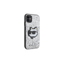 Originaalkott KARL LAGERFELD Glitter Choupette Patch KLHCN61G2CPS Iphone 11| Xr jaoks hõbedane