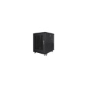 RACK CABINET 19" FREE-STANDING 15U/600X800 (FLAT PACK) WITH MESH DOOR BLACK LANBERG