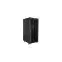 RACK CABINET 19" FREE-STANDING 27U/600X800 (FLAT PACK) WITH GLASS DOOR LCD BLACK LANBERG V2