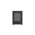 RACK CABINET 19" FREE-STANDING 15U/600X800 (FLAT PACK) WITH MESH DOOR BLACK LANBERG