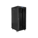 RACK CABINET 19" FREE-STANDING 27U/600X800 (FLAT PACK) WITH GLASS DOOR LCD BLACK LANBERG V2