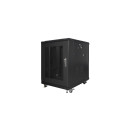 RACK CABINET 19" FREE-STANDING 15U/600X800 (FLAT PACK) WITH MESH DOOR BLACK LANBERG