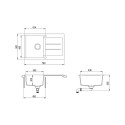 SINK TESA SQT101-202AW GREY