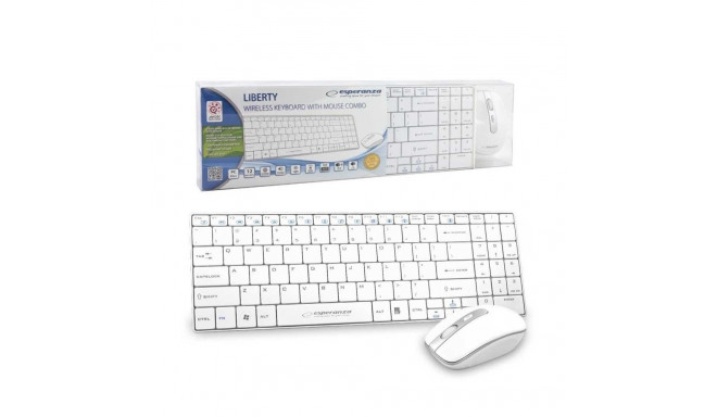 Esperanza EK122W keyboard RF Wireless QWERTY White