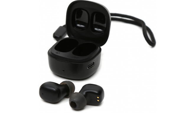 Platinet wireless earbuds PM1001B TWS, black (45923)