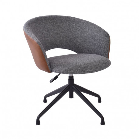 Task chair KARINA without castors, grey/light brown